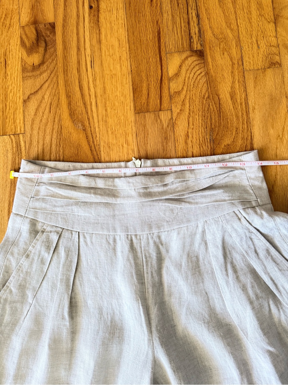 Custom Tailored Linen High Rise Wide Leg Pleated Trouser Pants - Picture 3 of 6